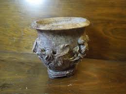 Vintage Hand Carved Soapstone Motif of Birds and Flower ...