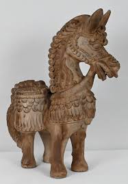 Hand Carved Terracotta Horse Sculpture by Ugo Zaccagnini ...