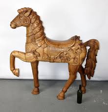 Lot - American carved wooden carousel horse