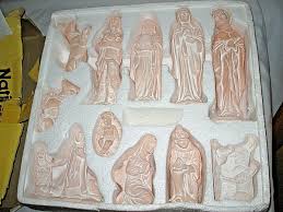 Vintage Porcelain Nativity Set 11 Pcs Rose Pink Korea Never ...