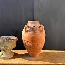 Large Antique Turkish Vase, Vintage Ceramic Flower Pot, Rustic Home Decor, Wabi Sabi Pottery Vessel, Terracotta Flower Vase - Etsy