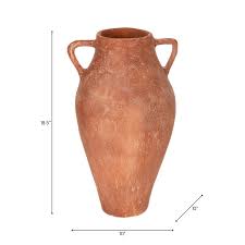 Red Barrel Studio® Ecomix Amphora Vase With Rustic Texture And Dual Handles For Home, Office, Bedroom, Or Living Room Decor In Bartholomew Style - 19" | Wayfair
