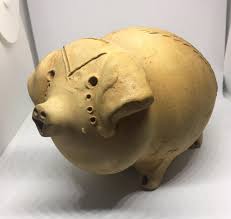 Studio Pottery Piggy Bank. Quirky Vintage Handmade Money ...
