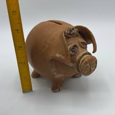 Vintage Art Pottery Piggy Bank: Handmade Stoneware Coin Bank ...