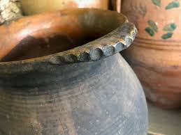 19th C Pottery Jug, Pitcher, Olive Jar, Redware Slip, Terra Cotta, Vase, Rustic European Farmhouse, Farm Table, Damages - Etsy