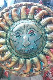 Colored Sun, Large Metal Wall Art Metal Art Sculptures, Size 60cm - $79.95 USD - GlobeBids