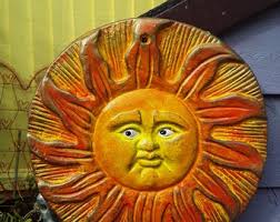 Vintage Celestial Sun Copper Coloured Terracotta Sun Face Wall Hanging Ceramic. Wall Plaque Artwork Southwestern Style Decor. - Etsy UK