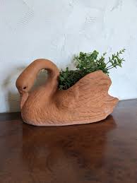Terracotta Swan Planter - Etsy Australia