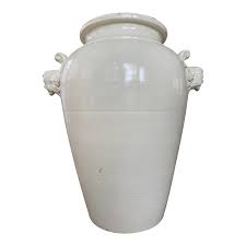 Mid 19th Century Large French Country Glazed Stoneware Oil Jar Urn | Chairish