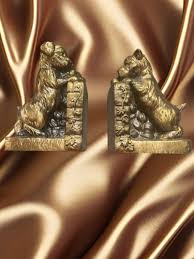 Vintage Gold Tone Cast Metal Terrier Puppies Looking Over ...