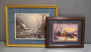 Winter Village Scenes By R. Huff And M. Caroselli, Both ...