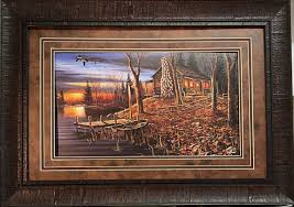 Jim Hansel Complete Serenity Cabin Lake Art Print-Framed 27.5 x 19.5 | eBay