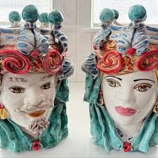 Moorish Head - Sicilian Moorish Heads Flower Model L. 21 X H. 30 Cm - Etsy