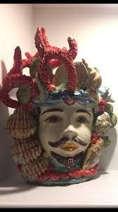 Valet Moro Woman and Man Ceramic Sicilian Heads at 1stDibs | sicilian head planter, sicilian ceramic heads for sale, moro heads