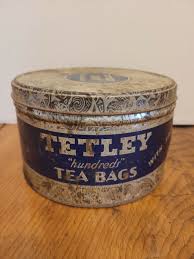 Vintage Tetley Tea Bag Round Metal Tin 4 3/4" tall | eBay