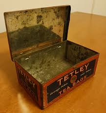 Vintage Tetley Tea Bags Tin Orange Pekoe With Hinged Lid - Etsy
