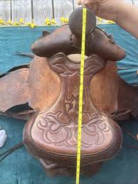 Vintage Antique Big Horn Leather Horse Saddle P1103 | eBay