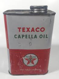 Vintage 1940s Texaco Capella Oil Red and White 6 1/2" Tall ...