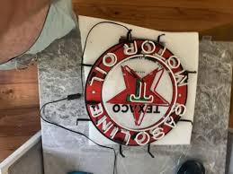 19" TEXACO Petroleum Products Sign Gasoline Motor Oil Double ...