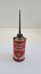 Vintage 1950s Texaco Oil Can: Home Lubricant, Good Graphics ...