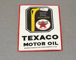 VINTAGE 12” TEXACO MOTOR Oil Porcelain Sign Car Gas Truck Motorcycle - Etsy