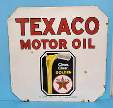 Golden Shell Motor Oil Co Double Sided Porcelain Sign