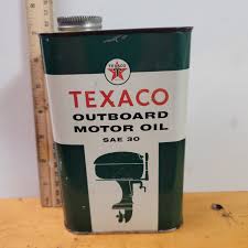 Reserved Reserved Vintage Outboard Oil Tin, Texaco Outboard ...