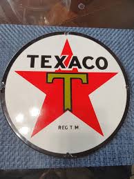 VINTAGE TEXACO GASOLINE PORCELAIN METAL GAS PUMP PLATE SERVICE STATION SIGN | eBay