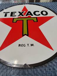 VINTAGE TEXACO GASOLINE PORCELAIN METAL GAS PUMP PLATE SERVICE STATION SIGN | eBay