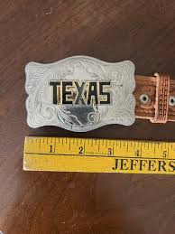 Vintage Texas Belt Buckle With Tooled Leather Belt Size 28 | eBay