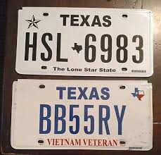 TEXAS License Plates, Set Of 2, Vietnam Veteran | eBay