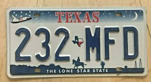 TEXAS SPACE SHUTTLE GRAPHIC AUTO LICENSE PLATE " 232 MFD ...