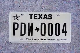 White Texas License Plate # PDW - 0004 - Etsy