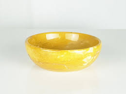 Set of 4 Italian Yellow Siena Marble 1970s Bowls and Boxes For Sale at 1stDibs