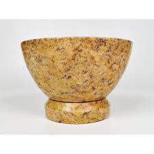 Mid 20th Century Solid Stone Mortar & Pestle on Round Cutting Board, 3 Pieces | Chairish