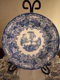 Athena Bistro Transferware Blue and White Plate - Etsy