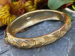 Vintage Trifari Signed Black Enamel & Crystal Rhinestone Hinged Bangle Bracelet | eBay Australia