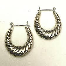 Shrimp Style Hoop EarRings .925 Sterling Silver. -30mm | eBay