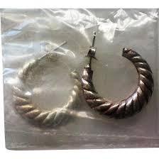 Avon Sterling Silver Fluted Hoop Earrings. For Sale at Ruby Lane