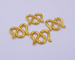 4 Piece 23K Thai Baht Gold Plated Clasp Set: Handmade ...