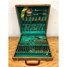 Vintage 1950s Siam Buddha Bronze Brass Flatware - 29 Piece Set | Chairish