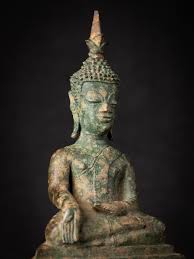 Antique Bronze Laos Buddha Statue From Laos, 17th Century ...