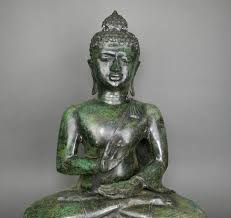20th Century Large Thai Cast Bronze Buddha Garden Statue ...