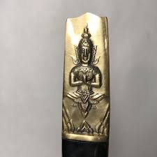 VINTAGE SIAM FLATWARE BRASS BUDDHA SET SERVING FORK & SPOON ...