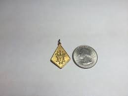Vintage 10K Gold Plated Miraculous Virgin Mary Rhomboid Medal | eBay