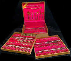 Vintage Siam Flatware Set Thailand Urai 103 Pieces Bronze ...