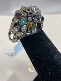 Antique Unusual 14 K Yellow Gold Multicolored Various Stones ...