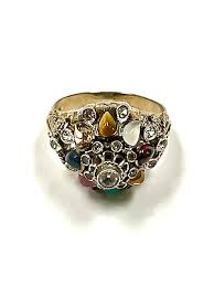VINTAGE 10K TURKISH HAREM PRINCESS MULTI COLOR GEMSTONE RING ...