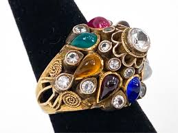 Sold at Auction: VINTAGE 14K GOLD MULTI-GEMSTONE THAI ...