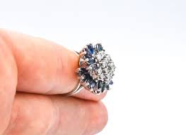 Vibrant Blue Marquise Sapphires With Brilliant White Clear CZ Cluster Women Ring | eBay